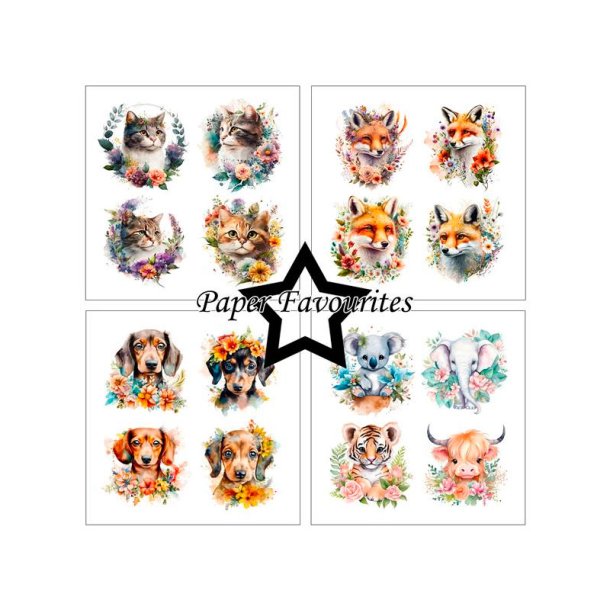 Paper Favourites - Blok 6" - Cute Animals / Nuttede dyr