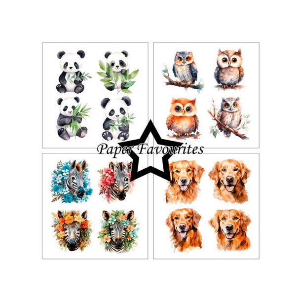 Paper Favourites - Blok 6" - Cute Animals / Nuttede dyr