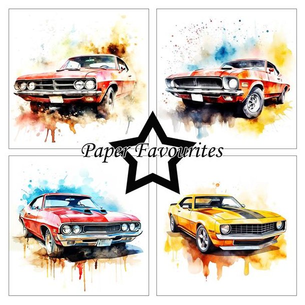 Paper Favourites - Blok 6" - Muscle Cars