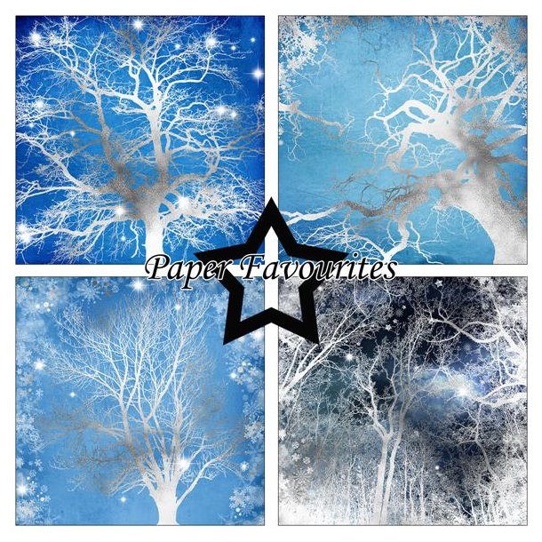 Paper Favourites - Blok 6" - Silver Trees