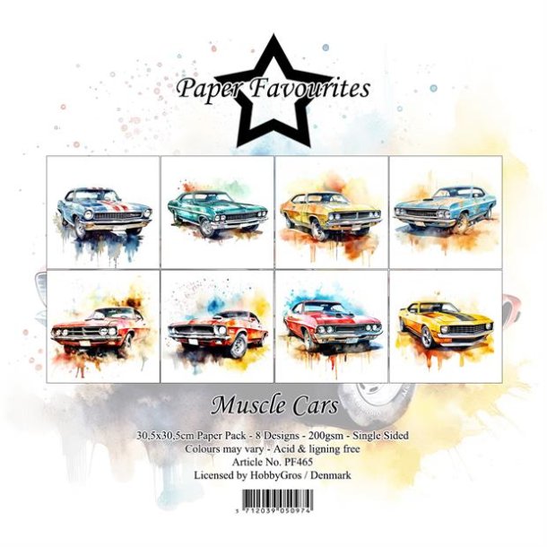 Paper Favourites - Blok 12" - Muscle Cars