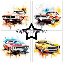 Paper Favourites - Blok 12" - Muscle Cars