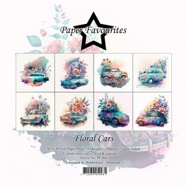 Paper Favourites - Blok 12" - Floral Cars