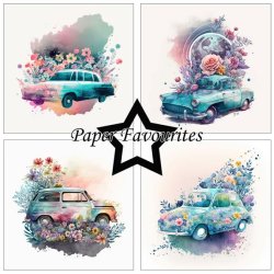 Paper Favourites - Blok 12" - Floral Cars