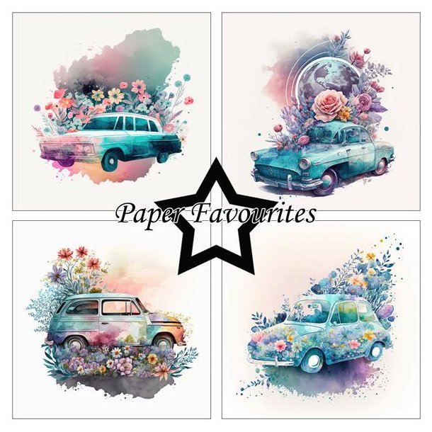 Paper Favourites - Blok 12" - Floral Cars