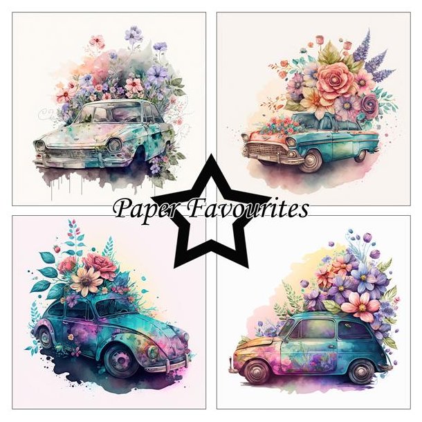 Paper Favourites - Blok 12" - Floral Cars