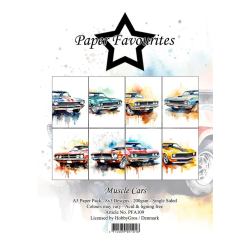 Paper Favourites - Blok A5 - Muscle Cars / Muskelbiler