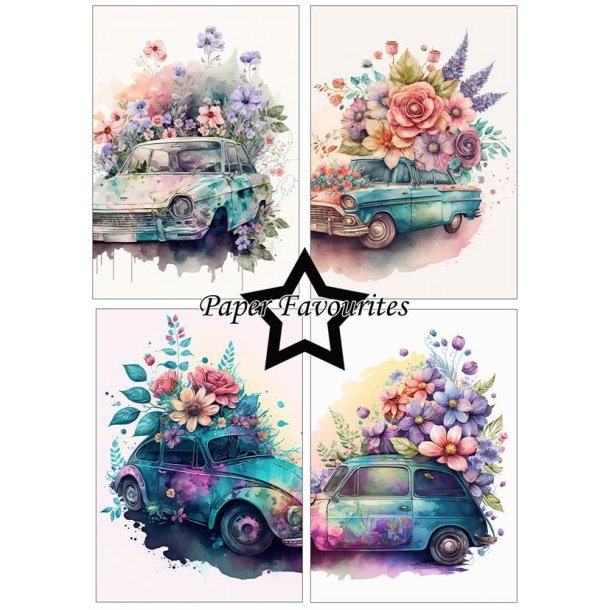 Paper Favourites - Blok A5 - Floral Cars