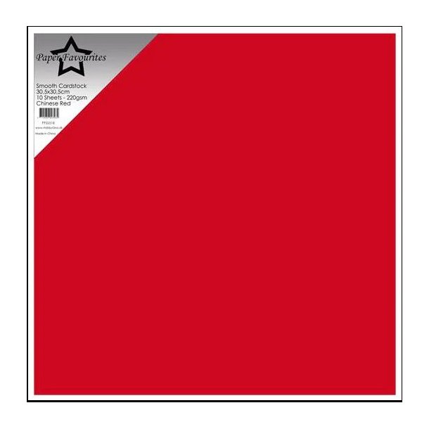 Paper Favourites - 30x30 Karton - Smooth - 10stk - Chinese Red