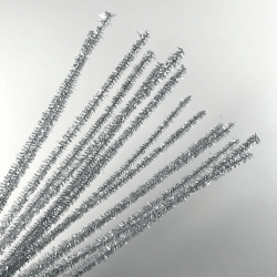 Piberensere - Chenille - S�lv glitter