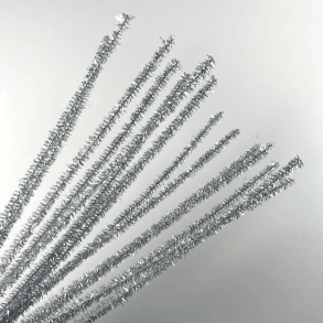 Piberensere - Chenille - S�lv glitter