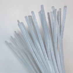 Piberensere - Chenille - 6 mm x 30 cm - Hvid