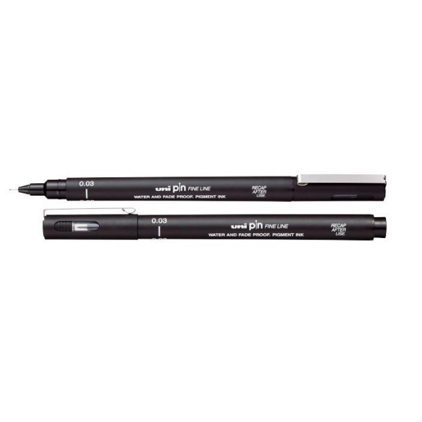 uni pin - Fine line - Sort - 0,03