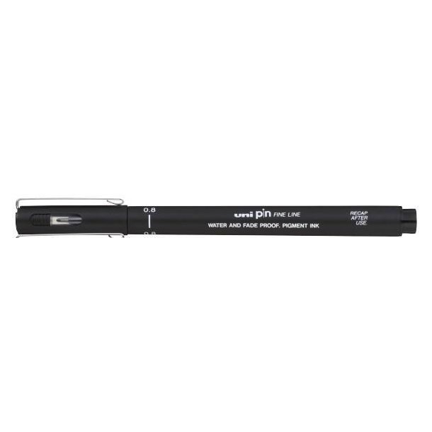 uni pin - Fine line - Sort - 0,8