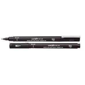uni pin - Fine line - Sort - Brush