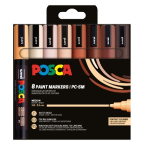Posca - PC-5M - Paint markers - Portrait farver - 8 stk