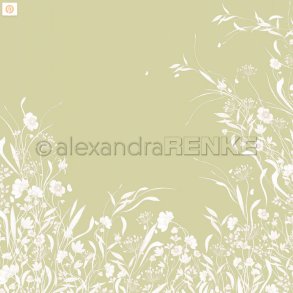 Alexandra Renke - Karton - Hvide Blomster p� Gr�n