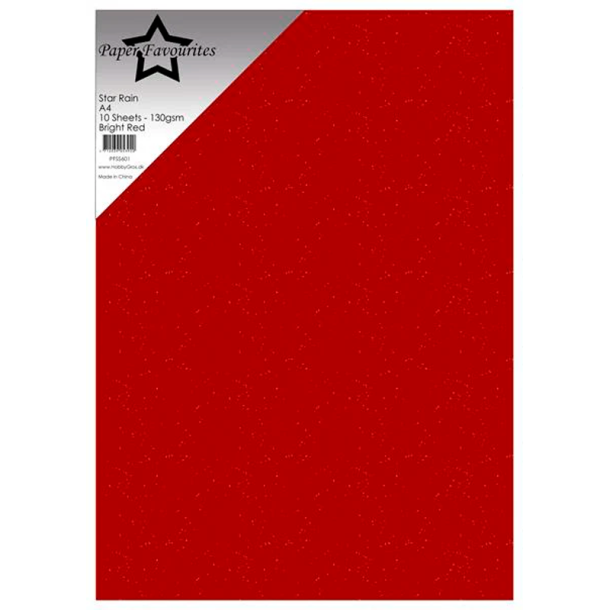  Paper Favourites - Star Rain - 130gr - A4 - Bright Red