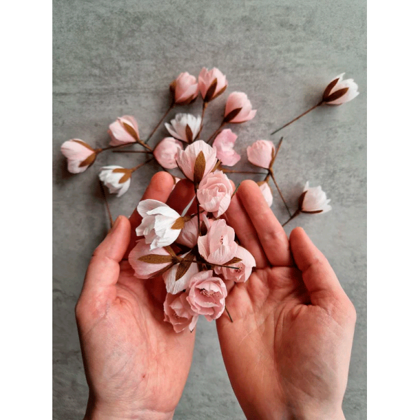 Crepeblomster - Kit - Blomstergren Rosa Mix