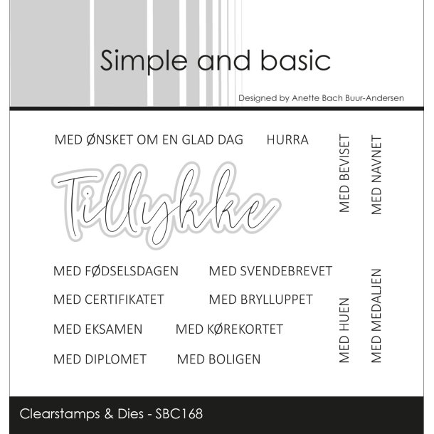 Simple and basic - Stempel + Die - Tillykke - A7