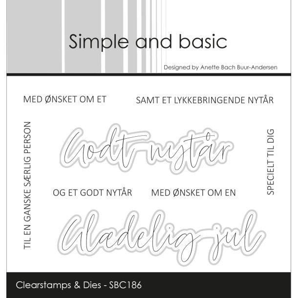 Simple and basic - Stempel + Die - A6 - Gldelig Jul
