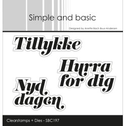 Simple and basic - Stempel + Die - Tillykke
