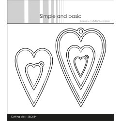 Simple and Basic - Die - Aflange hjerter med tag