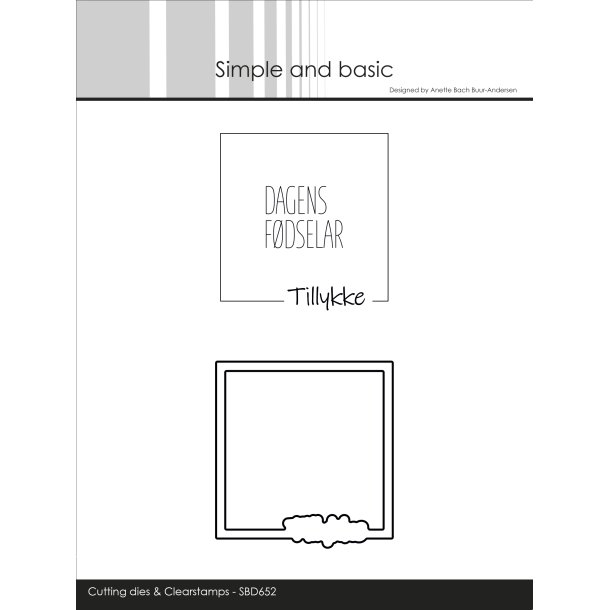Simple and Basic - Die + stempel - Tillykke