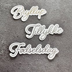 Simple and Basic - Hot Foil Plate / Folie Die - Danske tekster - Tillykke / F�dselsdag / Bryllup
