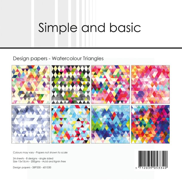 Simple and Basic - Blok 6" - Watercolour Triangles