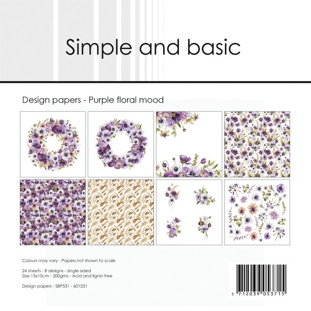 Simple and Basic - Blok 6" - Purple floral mood