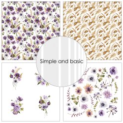 Simple and Basic - Blok 6" - Purple floral mood