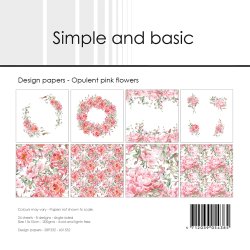 Simple and Basic - Blok 6" - Opulent Pink Flowers