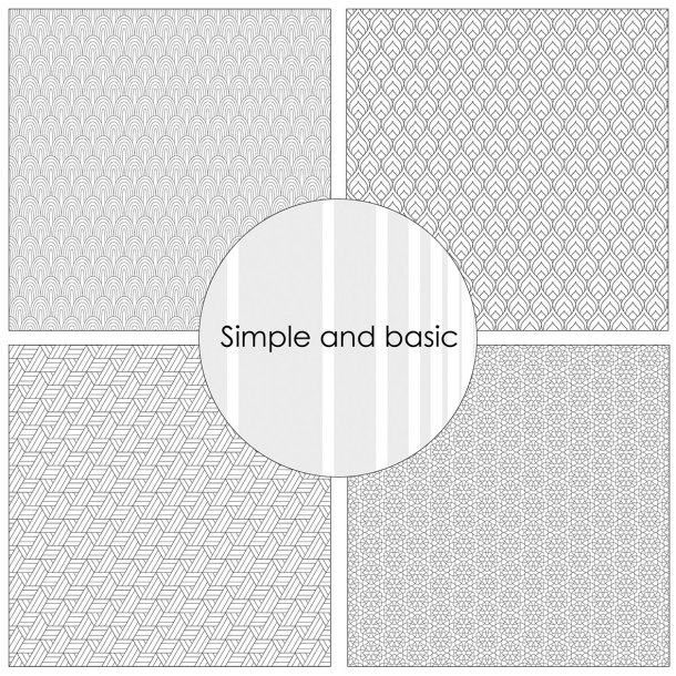 Simple and Basic - Blok 6'' - Black Geometric