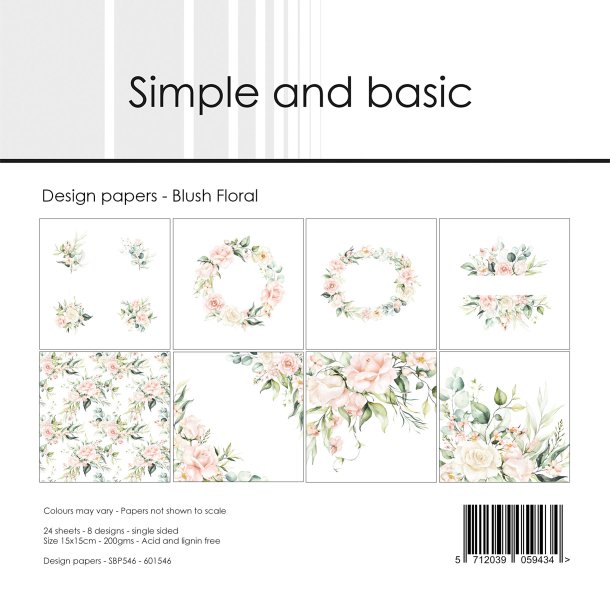 Simple and Basic - Blok 6'' - Blush Floral