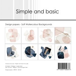 Simple and Basic - Blok 6'' - Soft Watercolour Backgrounds / Blde Akvarel Baggrunde
