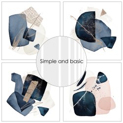 Simple and Basic - Blok 6'' - Soft Watercolour Backgrounds / Blde Akvarel Baggrunde
