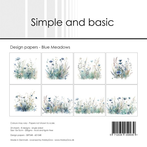 Simple and Basic - Blok 6'' - Blue Meadows / Bl enge