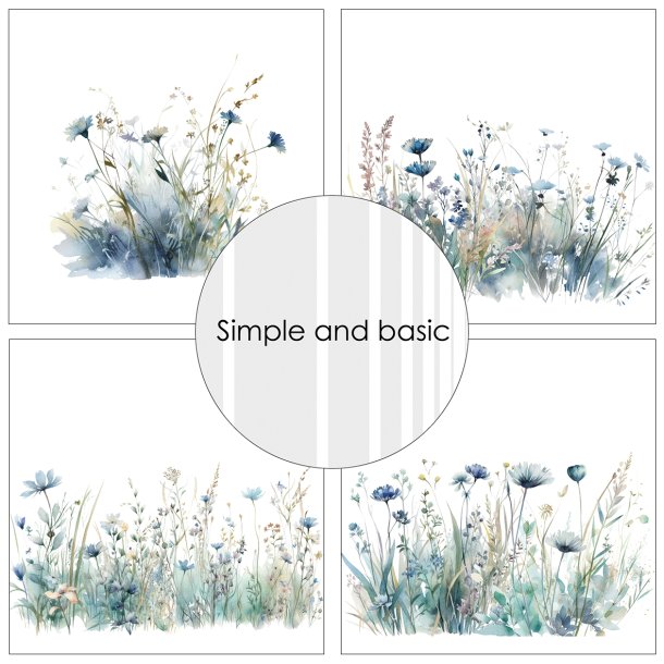 Simple and Basic - Blok 6'' - Blue Meadows / Bl enge
