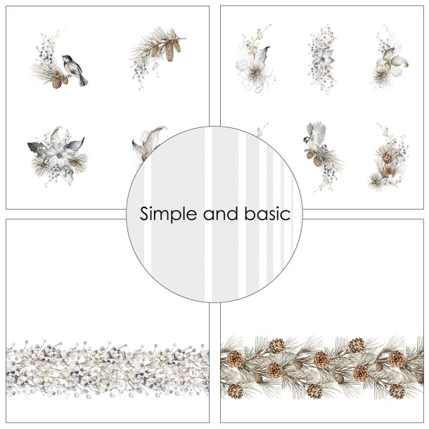 Simple and Basic - Blok 6'' - Silver Christmas / Slv jul