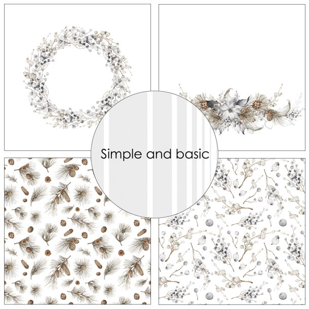 Simple and Basic - Blok 6'' - Silver Christmas / Slv jul