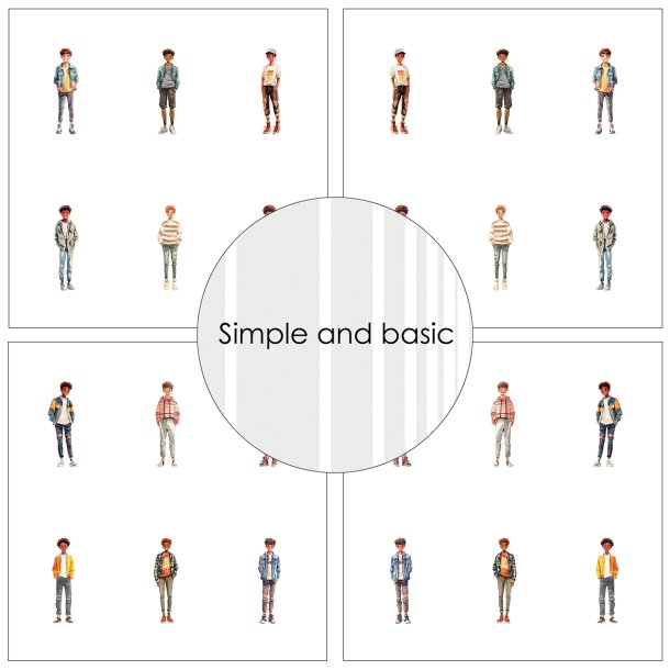 Simple and Basic - Blok 6" - Cartoon Teens