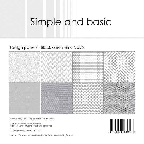 Simple and Basic - Blok 6" - Black Geometric Vol. 2