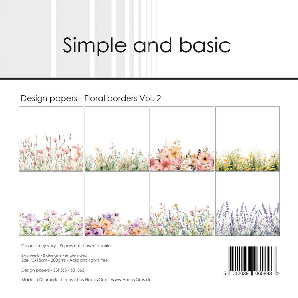 Simple and Basic - Blok 6'' - Floral borders / Blomsterkanter Vol. 2