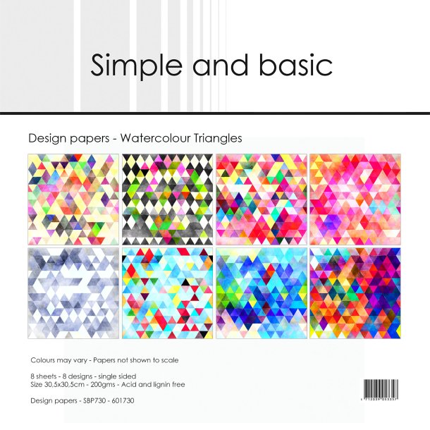 Simple and Basic - Blok 12" - Watercolour Triangles