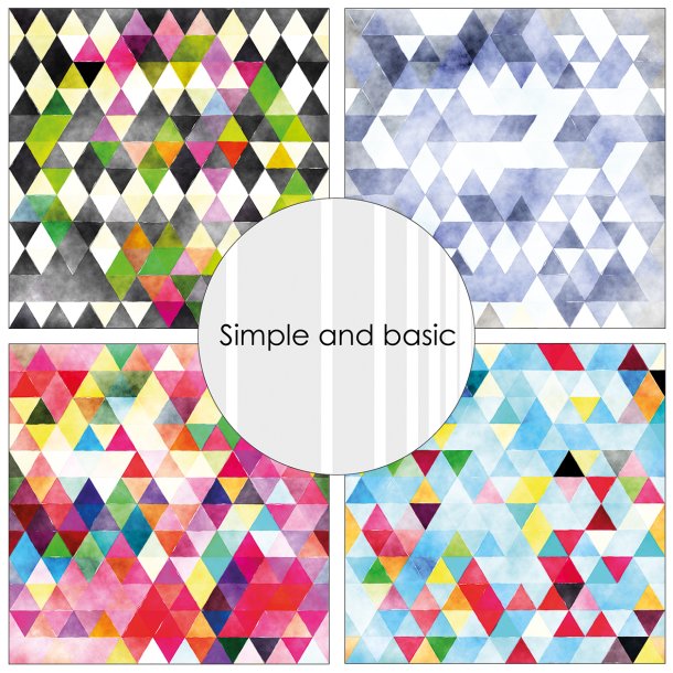 Simple and Basic - Blok 12" - Watercolour Triangles