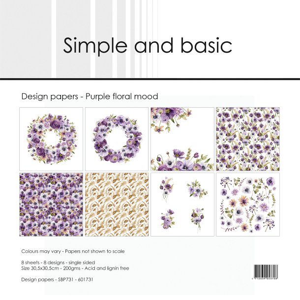 Simple and Basic - Blok 12" - Purple floral mood