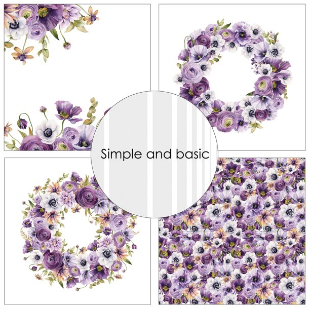 Simple and Basic - Blok 12" - Purple floral mood