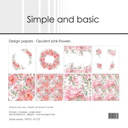 Simple and Basic - Blok 12" - Opulent Pink Flowers