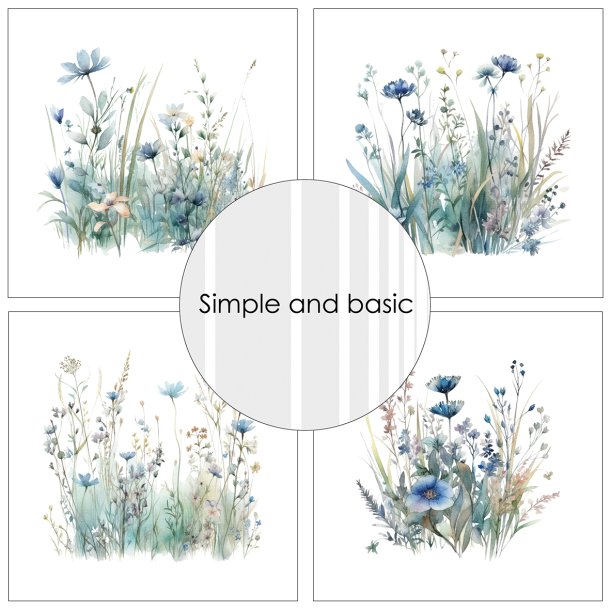 Simple and Basic - Blok 12'' - Blue Meadows / Bl enge